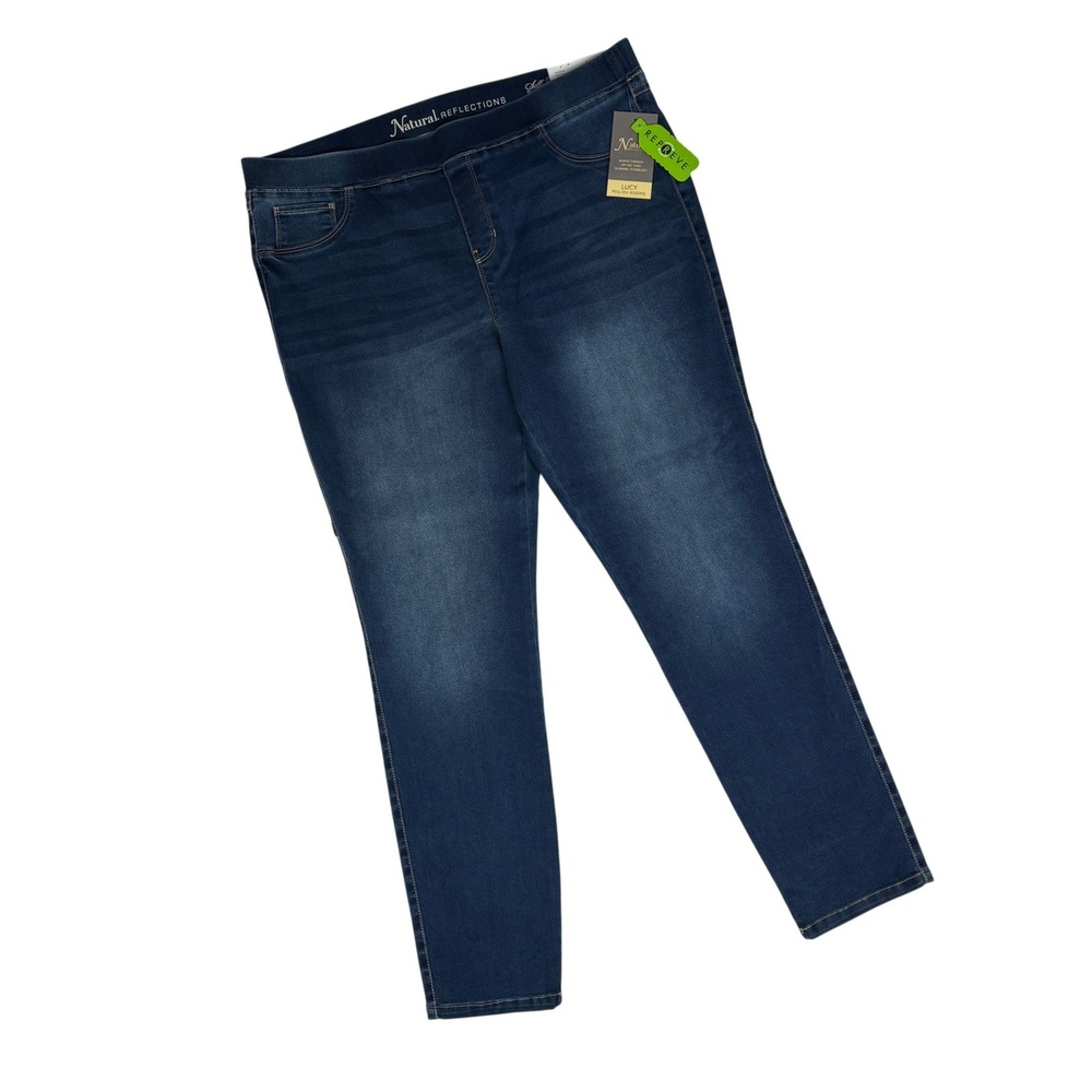 Natural Reflections Lucy Pull On Jeggings XL Stretch Denim Jeans Skinny‎ NWT